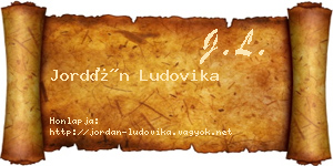 Jordán Ludovika névjegykártya